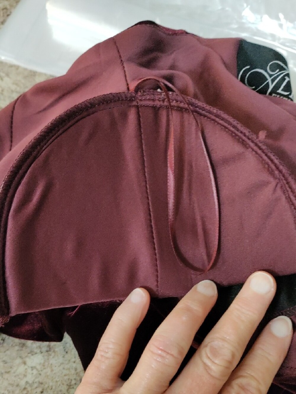 J137 Alex Evenings Wine Velvet Wrap Jacket in with Rhinestone Button XL NWT - Picture 8 of 10